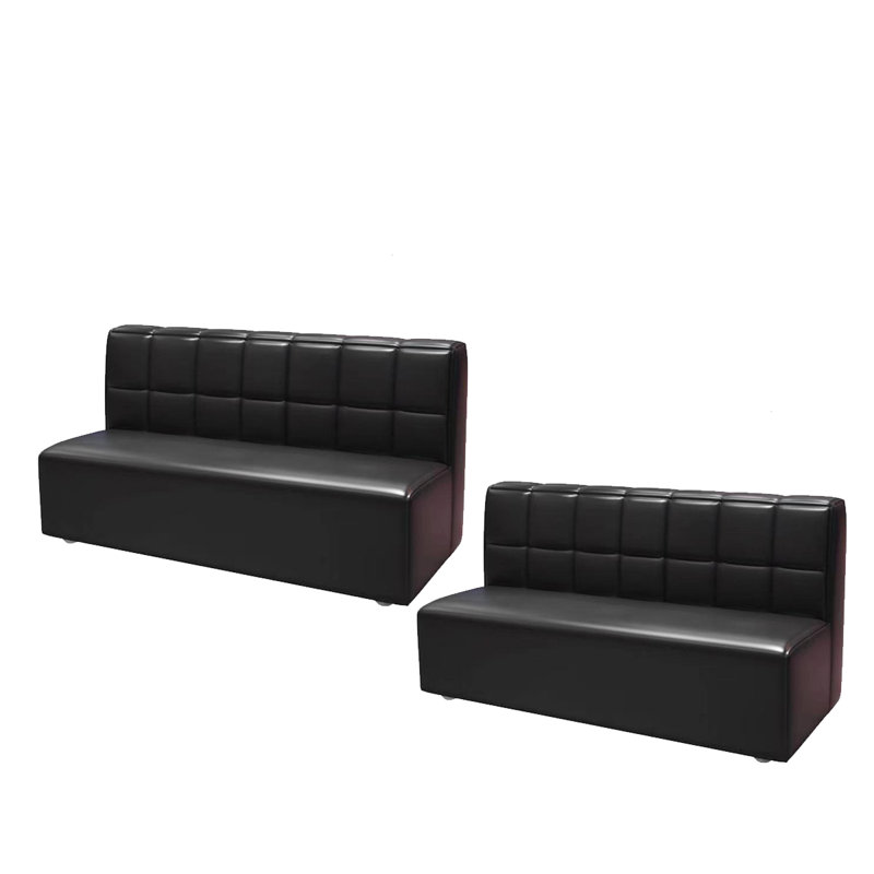 Ensemble de 2 bancs rembourrés en similicuir, H 31,5 po x l 70,87 po x P 25,59 po