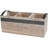 Wood 3 Section Decor Tray with Black Metal Handles-106034250