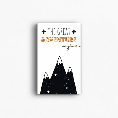 «The Great Adventure Begins», version anglaise 12 x 18, art de toile pour bébé