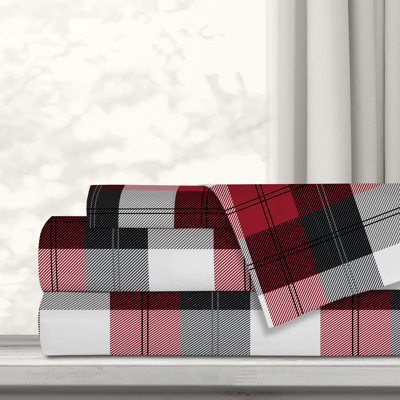 Microfiber Plaid Fitted Sheet