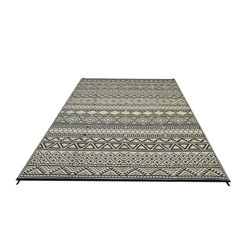 Tapis d'extérieur imperméable à l'eau pour l'extérieur, Gris, Rectangulaire 8 pi x 10 pi