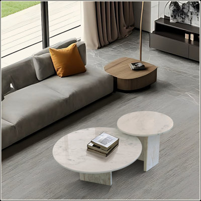 Ensemble de table basse en marbre naturel, petite table, table de salon, pierre naturelle