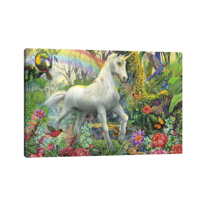 Rainbow Unicorn by Ed Wargo - Wrapped Canvas Gallery-Wrapped Canvas Giclée, 20.32 cm H x 30.48 cm W