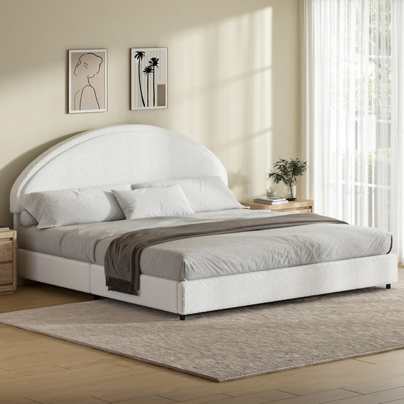 Ensemble de lit plateforme tapissier Modern Elegant Curve, King