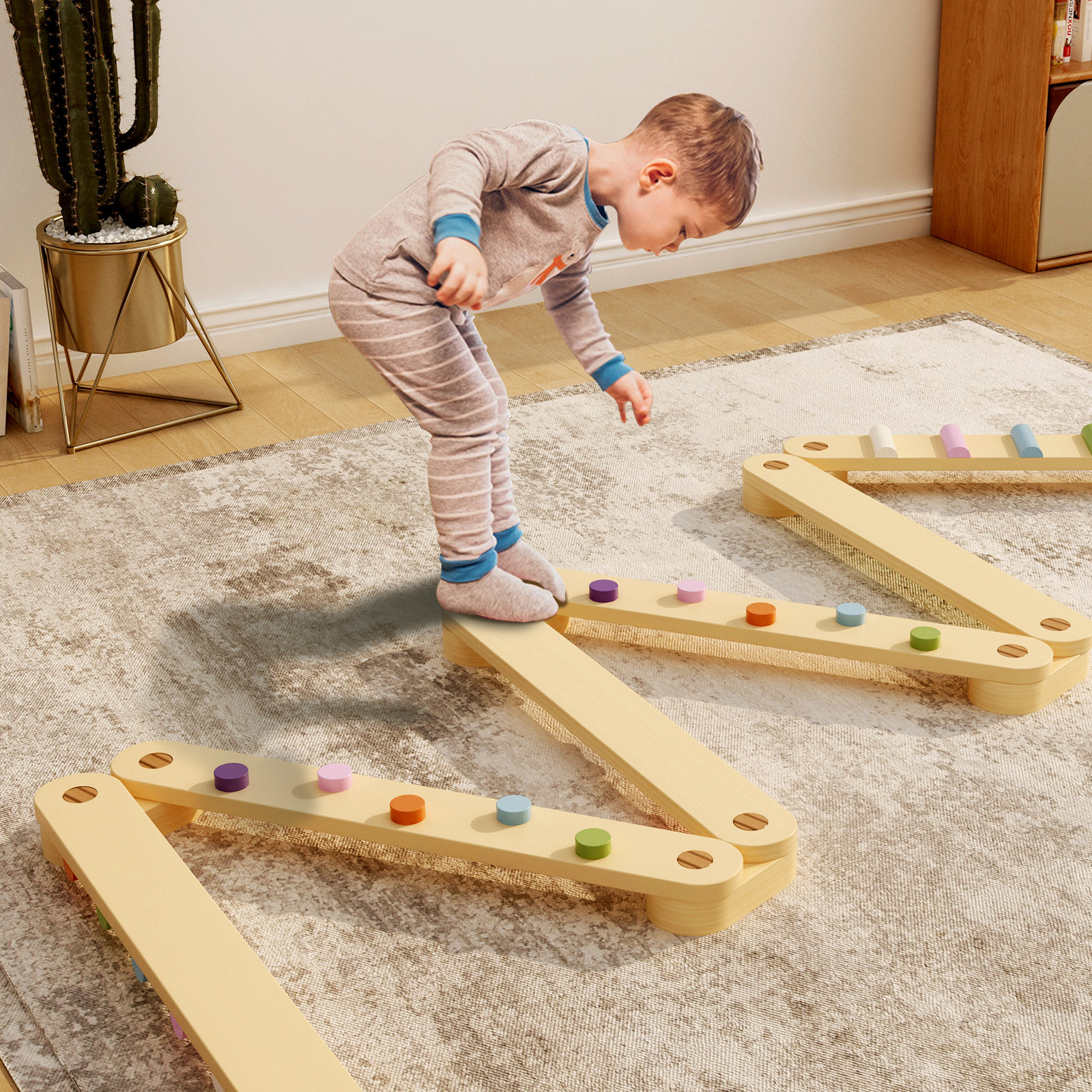 Poutre équilibre en bois, pierres, pour intérieur et extérieur, convient pour enfants, combinable, planches Montessori, obstacles de gymnastique Poutre équilibre en bois, pierres, pour intérieur et extérieur, convient pour enfants, combinable, planches Montessori, obstacles de gymnastique