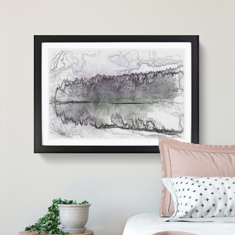 Fog over Forest in Italy in Abstract - Picture Frame Graphic Art Print, 48cm H x 65cm W x 2cm D, Black Framed