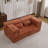 Compression Mahjong Sofa,Convertible Floor Sofa Bed,Diy Boneless Modular Sectional Sofa,No Assembly Required,Circle Fleece Fabric,Modern Oversized Loveseat,Orange-1843100103