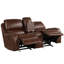 Rich Brown Reclining 3 With Centre Cup Holders And Traditional Style Leather Adjustable Back