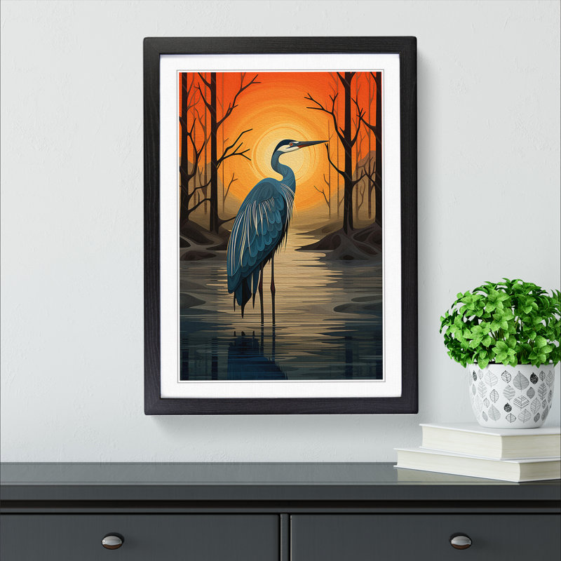 Heron Op - Framed Print