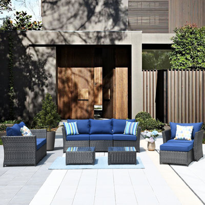 Grano 6 - Person Modular Patio Conversation Set with Cushions