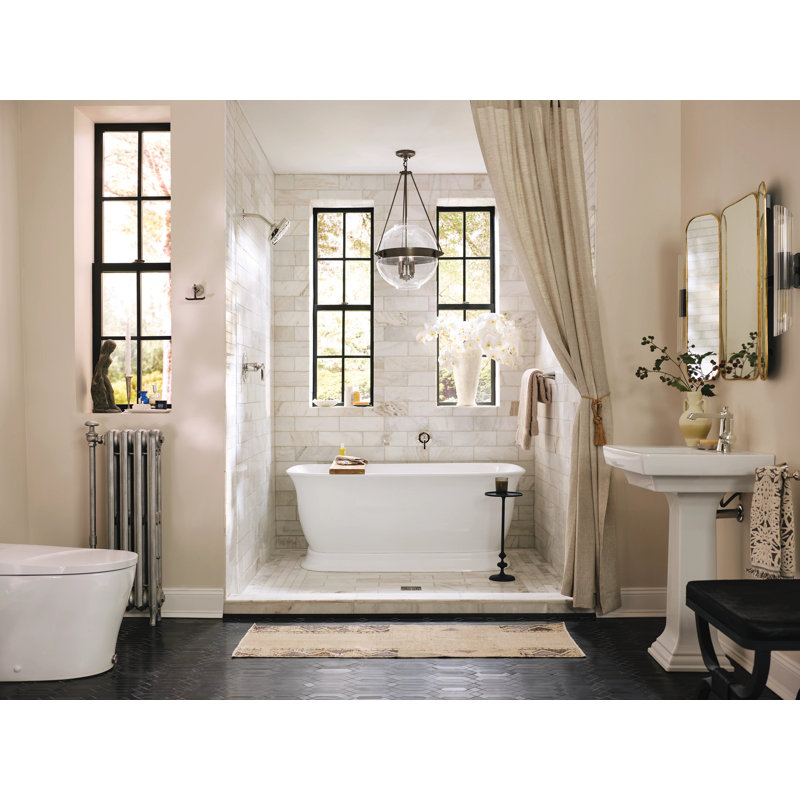 Flara Single Handle Wall Mount Tub Filler High Flow Tub Faucet With 10" Spout Reach, Brushed Nickel