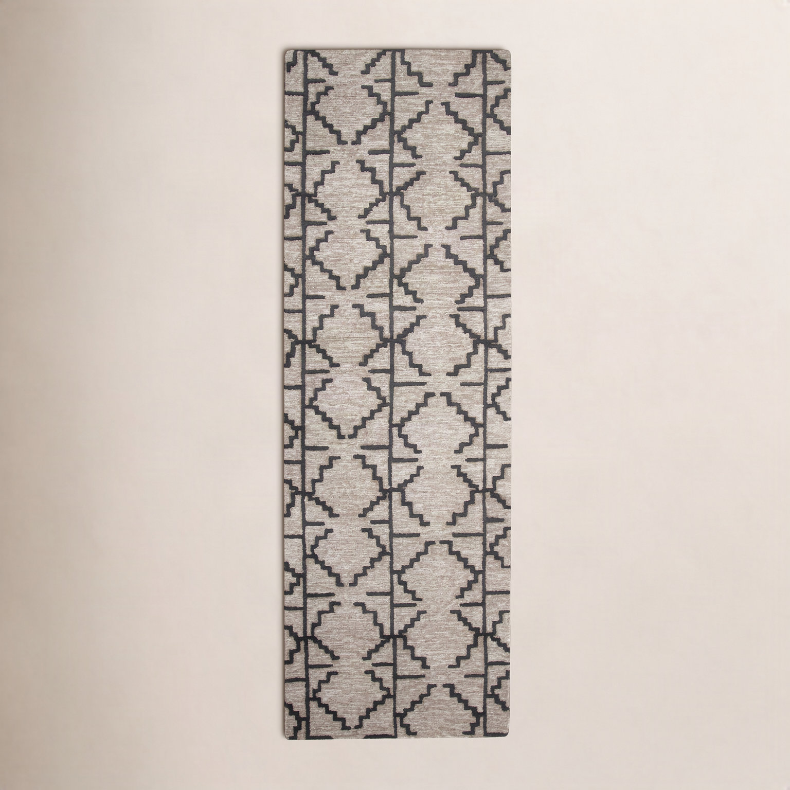 Carlette Hand-Tufted Geometric Wool Rug, Runner 2'6" x 8'