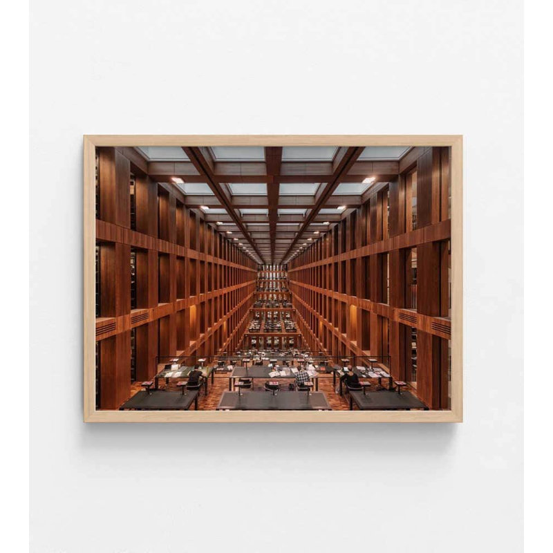 Bibliothèque, art mural: bâtiment de Berlin - encadré ou imprimé seulement, H 24 po x l 32 po, Tanné