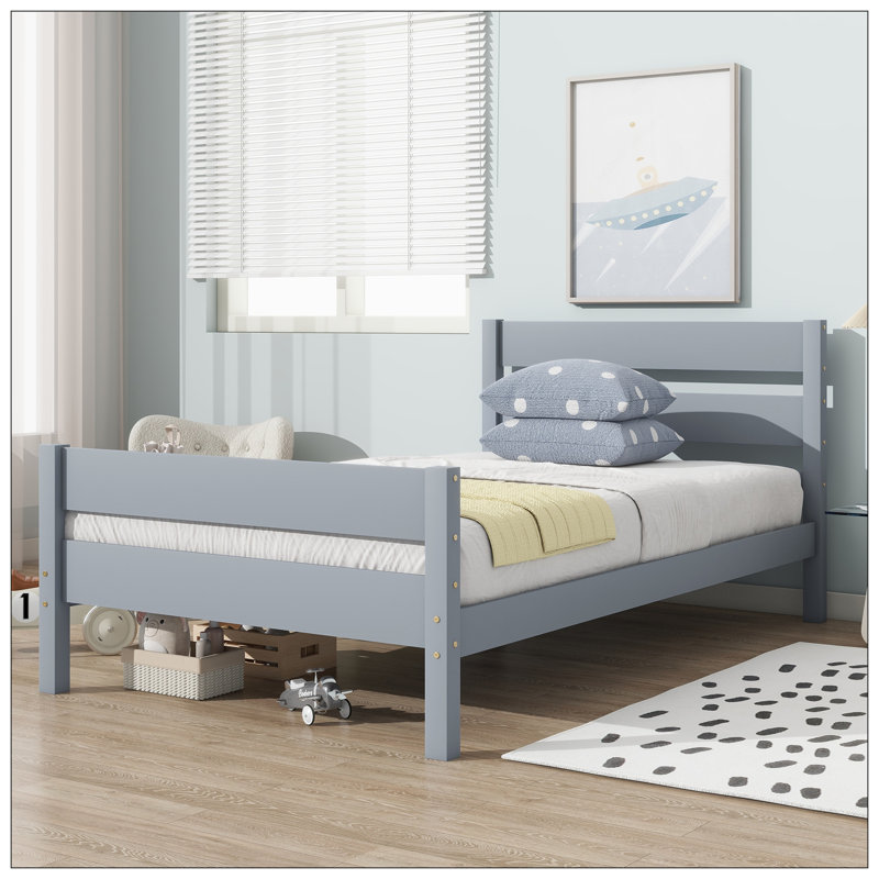Lit pour chambre à coucher, gris