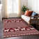 Machine Washable Indoor/Outdoor Christmas Reindeers Xhevrie Red Rug