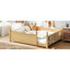 Lit double Montessori avec rangement, chambre d'enfant moderne en bois naturel