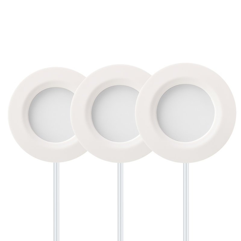 Ensemble de 3 lumières DEL rondes à intensité variable de 2,75 po Inlight, Blanc