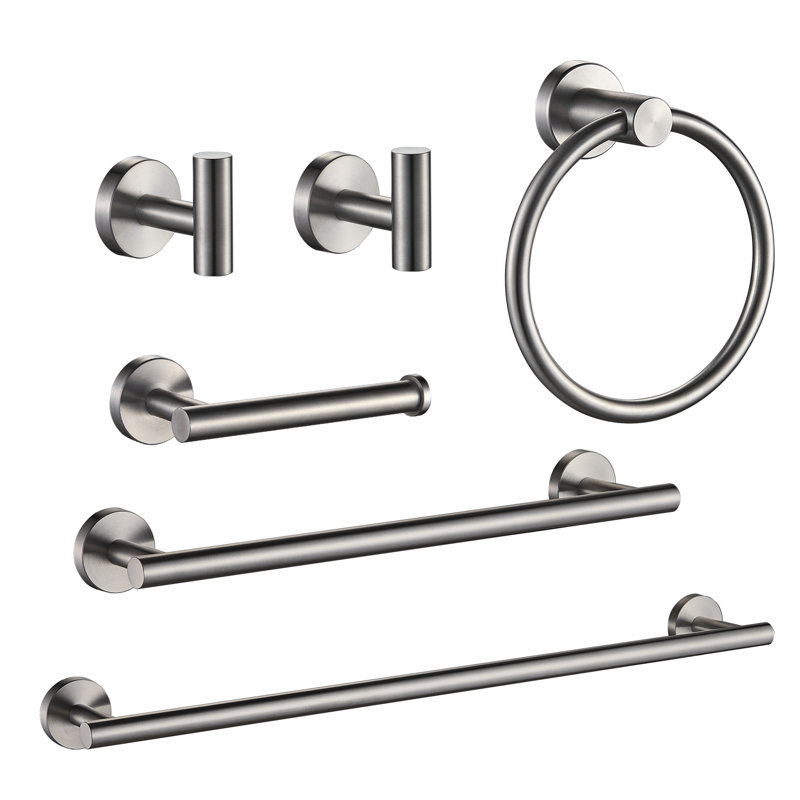 6 - Piece Bathroom Hardware Set, Brushed Nickel