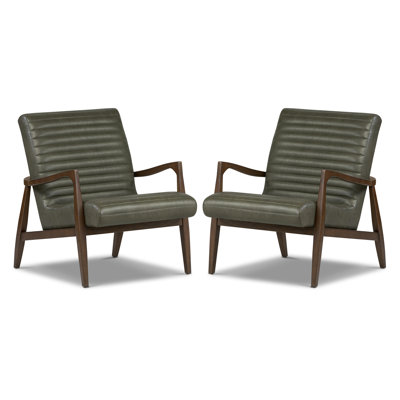 Fauteuil en cuir véritable Rowan