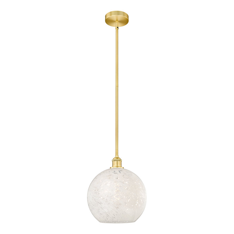 Luminaire suspendu 1 lumière Ivana, Or satiné, H 13 po x l 12 po x P 12 po