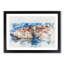 Ancient City Walls of Dubrovnik in Croatia Watercolour - Picture Frame Graphic Art Print-56875363-56875365