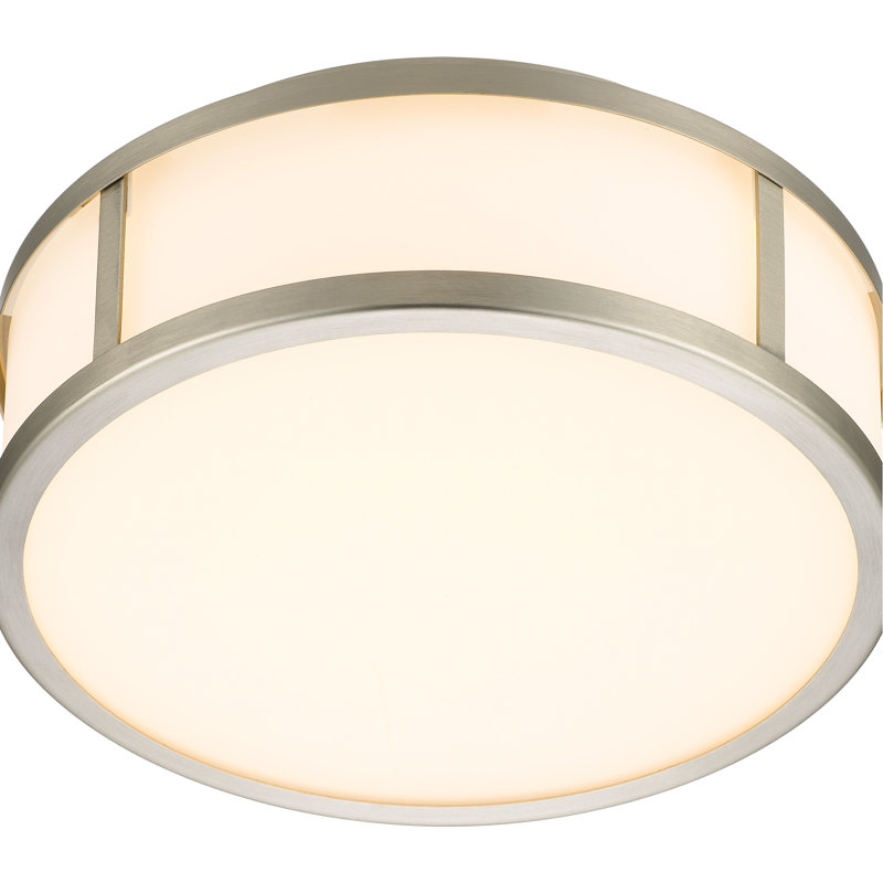 Plafonnier encastré à DEL intégré en nickel brossé de 10 pouces, 1225 lumens 24 W, 3 lumières à température de couleur sélectionnable 3000 K / 4000 K / 5000 K, à intensité variable, diffuseur en verre blanc gravé, intérieur