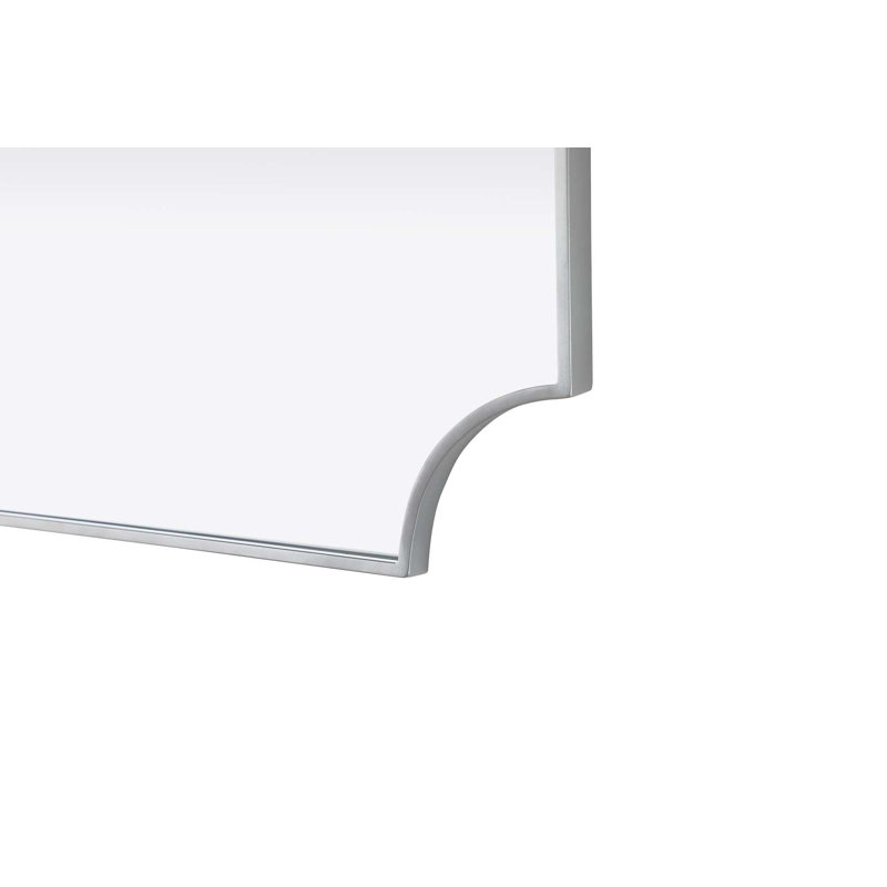 Notched Metal Mirror 22x30 inch in Silver, Silver, 30" x 22"