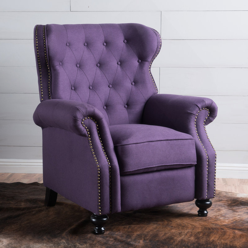 Fauteuil inclinable avec accoudoirs roulés prune Accents