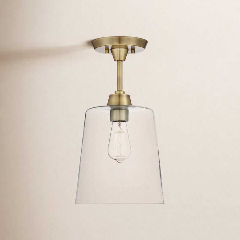 Plafonnier 1 lumière Barba en laiton naturel, Natural Brass