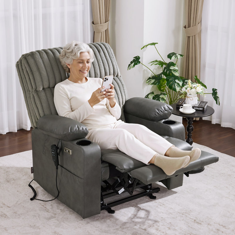 Fauteuil inclinable électrique à 180 ° avec système de chauffage intégral, Gris foncé