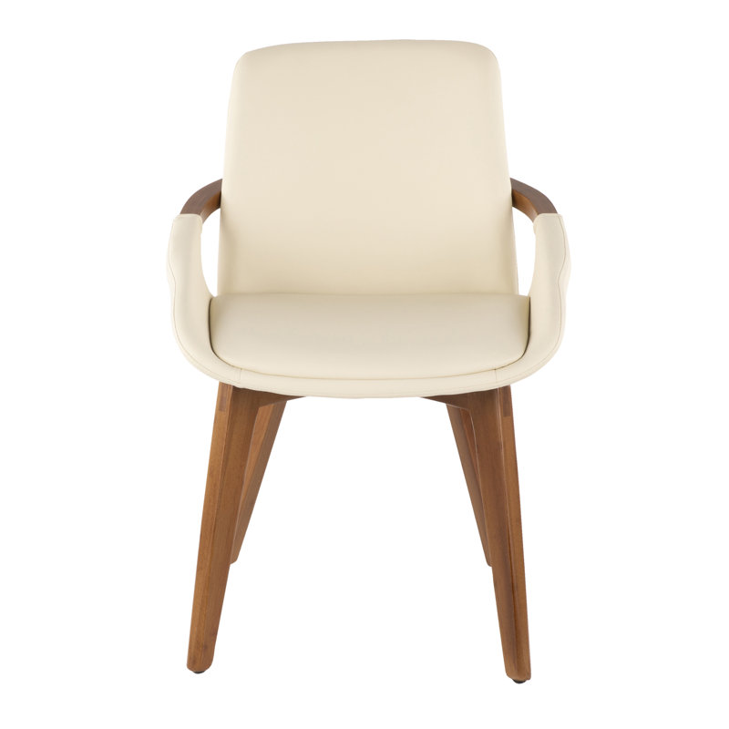 Chaise Cosmo Mid-Century en similicuir crème par LumiSource