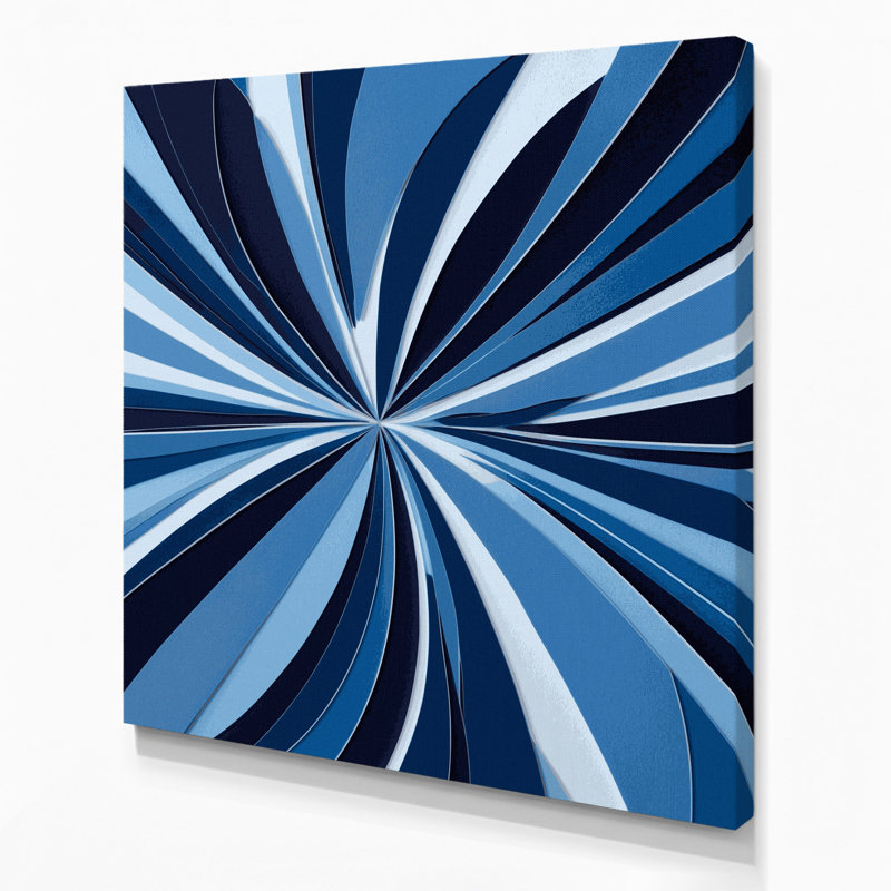 «Geometric Abstraction 29», art mural sur toile bleue, H 8 po x l 8 po