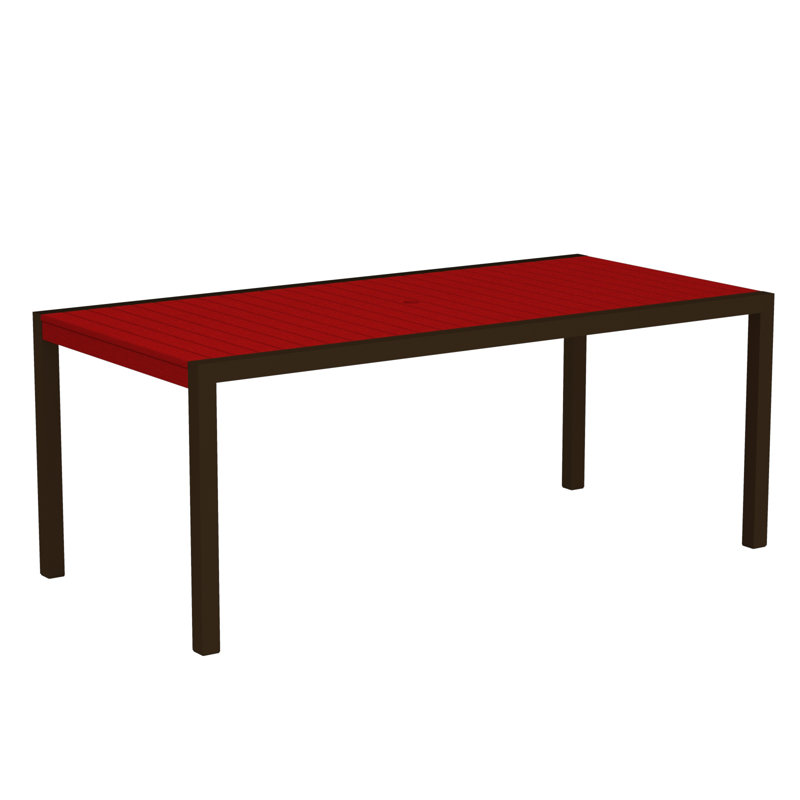 Table de salle à manger POLYWOOD MOD 36 po x 73 po, Rouge coucher de soleil, Bronze texturé