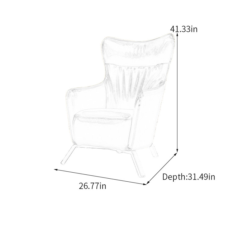 Chaise de loisir simple en similicuir tendance, Jaune