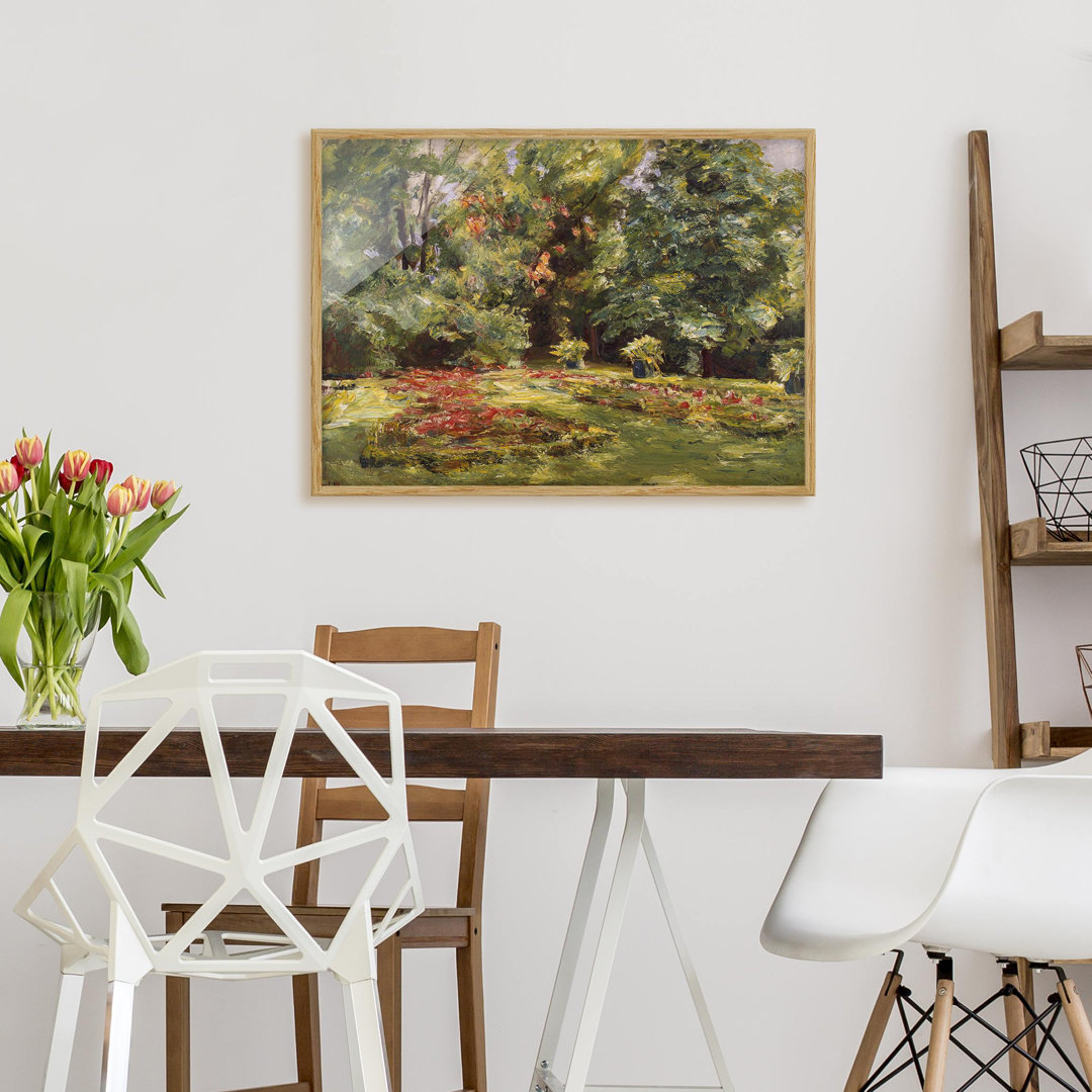 Gerahmtes Wandbild Blumenterrasse im Wannseegarten von Max Liebermann