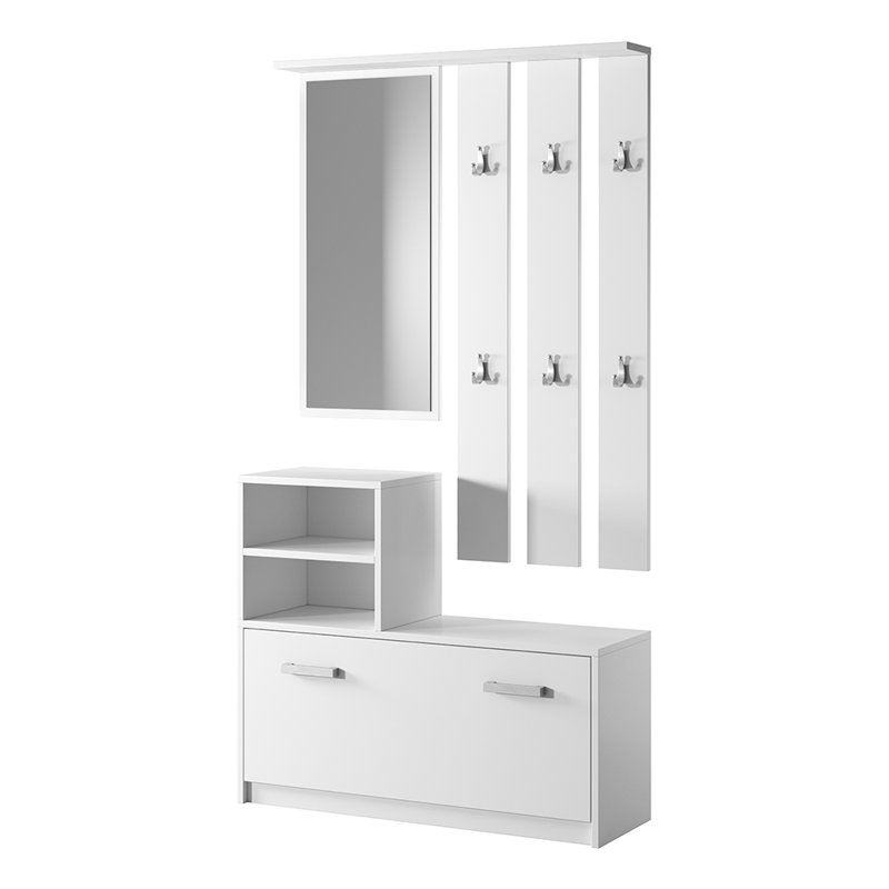 Thorbern Hall Tree with Bench and Shoe Storage, White