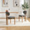 Ensemble de 2 chaises de salle à manger en bois, chaise de salle à manger rembourrée en tissu moderne, chaise de salle à manger de style maison de campagne
