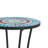 Stunning Side Table With Shelf For Patio, Blue+black Ceramic Tile, Iron Construction, 14"x14"x22.23", Scratch Blue And Black Tile Shelf, Structure, Stylish Practical