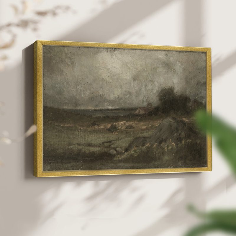 Paysages rétro-DCCxxiv-impression encadrée - réversible, H 11 po x l 14 po, Or