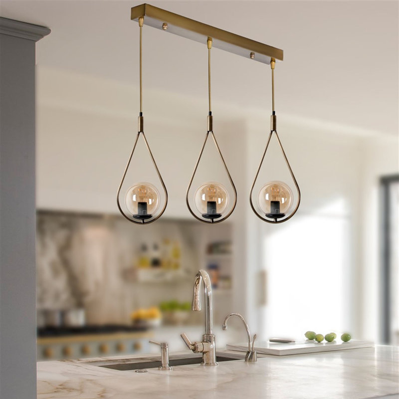 Xochitl 3 - Light Kitchen Island Pendant, Gold, Copper