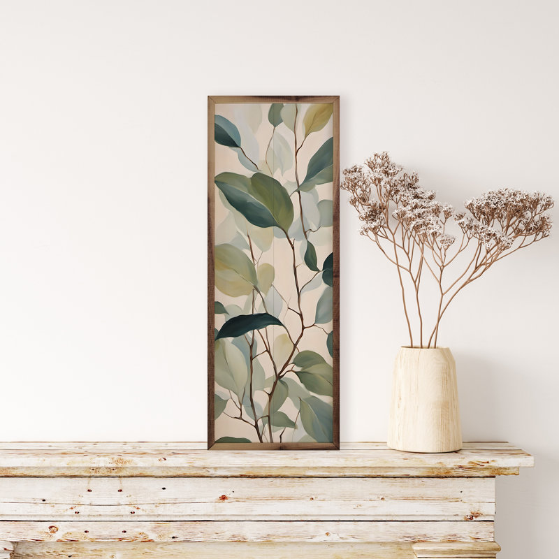Feuilles vertes et brun clair, 24 po x 8 po