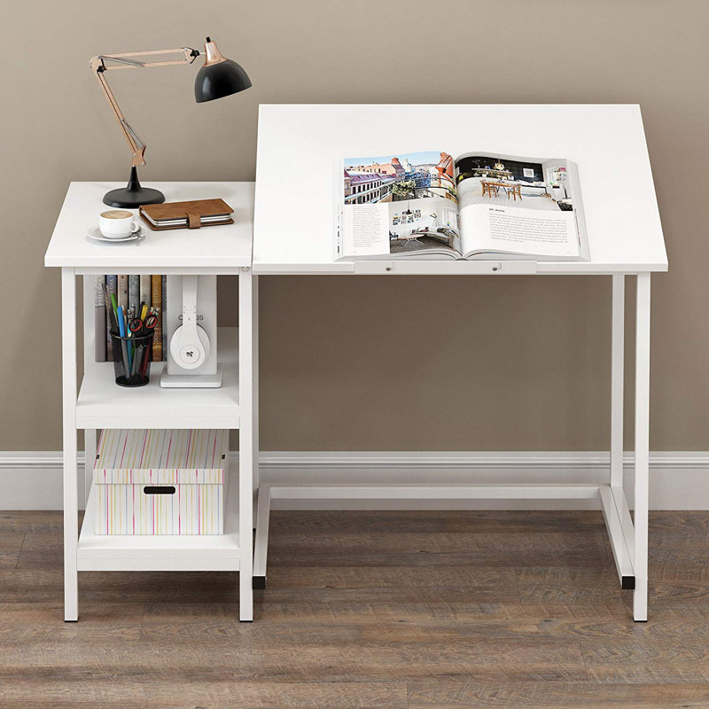 Marlie Metal Base Writing Desk, White