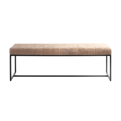 Lazzaro Genuine Leather Upholstered Bench