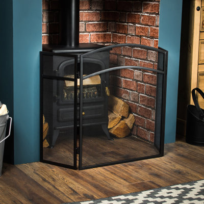 Milton 3 Panel Steel Fireplace Screen