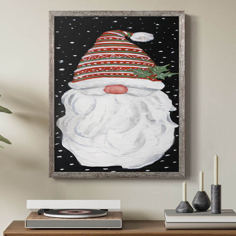 Winter Home Gnome Framed Print - Solid Wood