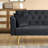 71 - Inch Foldable Double Bed, American Retro Design, Black Velvet Upholstery, Small Apartments, 2 Seating Capacity Velvet, Living Areas,