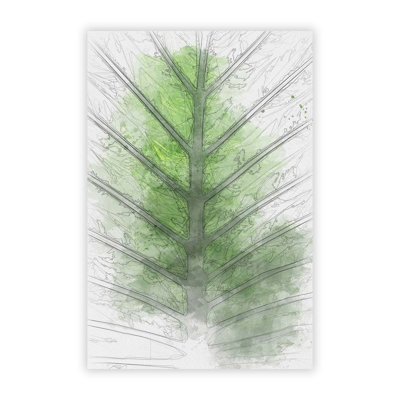 Green Leaf Lines - Frameless Print