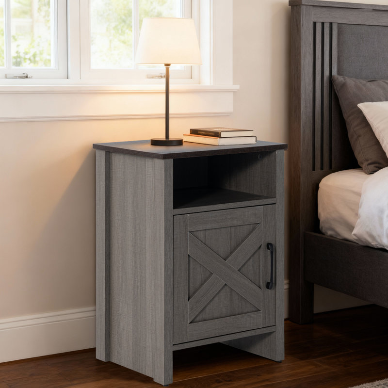 Table de chevet 16 po avec rangement ouvert et armoire Farmhouse