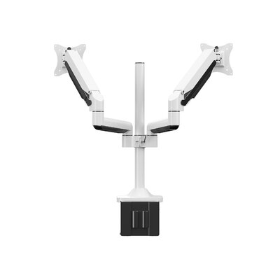 Full Motion Height Adjustable Universal 2 Screen Pole Mount -  Direction Desk, DirectionDualMonitor