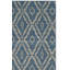 Tapis bleu / gris à motif géométrique en laine Martim-19502479